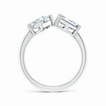 Load image into Gallery viewer, Lab-Grown Pear &amp; Emerald-Cut Diamond Two-Stone Open Ring
