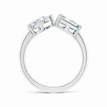 Lab-Grown Pear & Emerald-Cut Diamond Two-Stone Open Ring