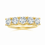 Load image into Gallery viewer, Lab-Grown Half Eternity Five Stone Diamond Wedding Ring
