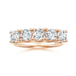 Load image into Gallery viewer, Lab-Grown Half Eternity Five Stone Diamond Wedding Ring
