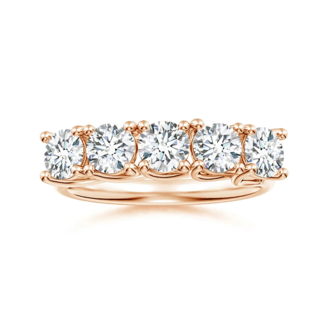 Lab-Grown Half Eternity Five Stone Diamond Wedding Ring
