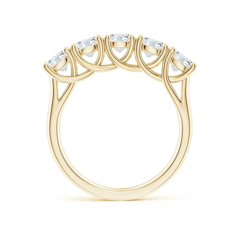 Lab-Grown Half Eternity Five Stone Diamond Wedding Ring