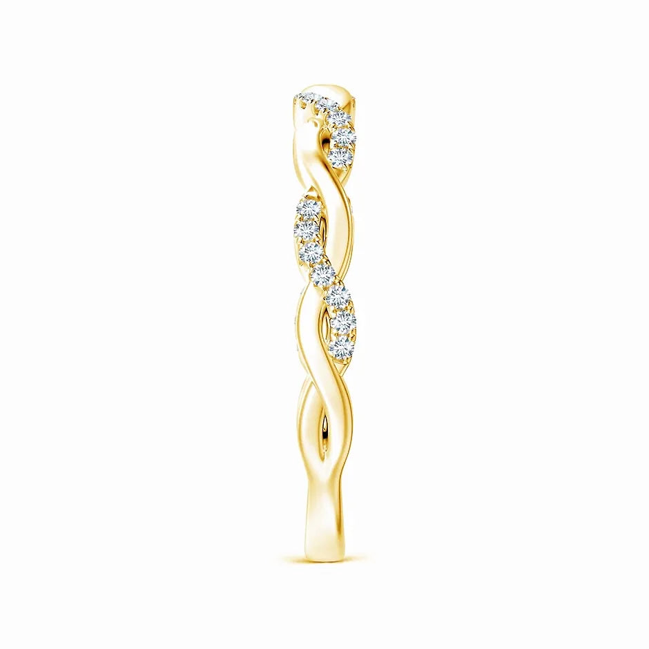 Lab-Grown Pave-Set Diamond Twist Ring For Her