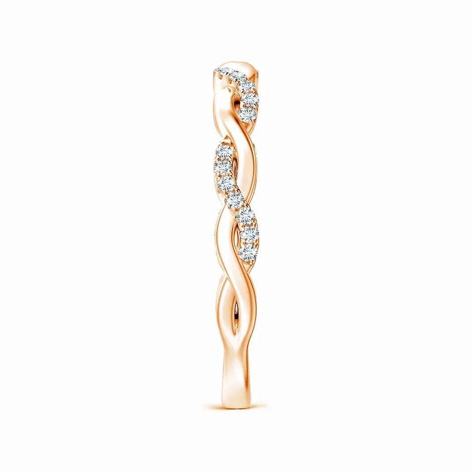 Lab-Grown Pave-Set Diamond Twist Ring For Her