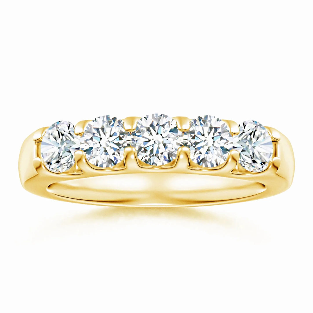 Lab-Grown Shared Prong Set Half Eternity Diamond Wedding Ring