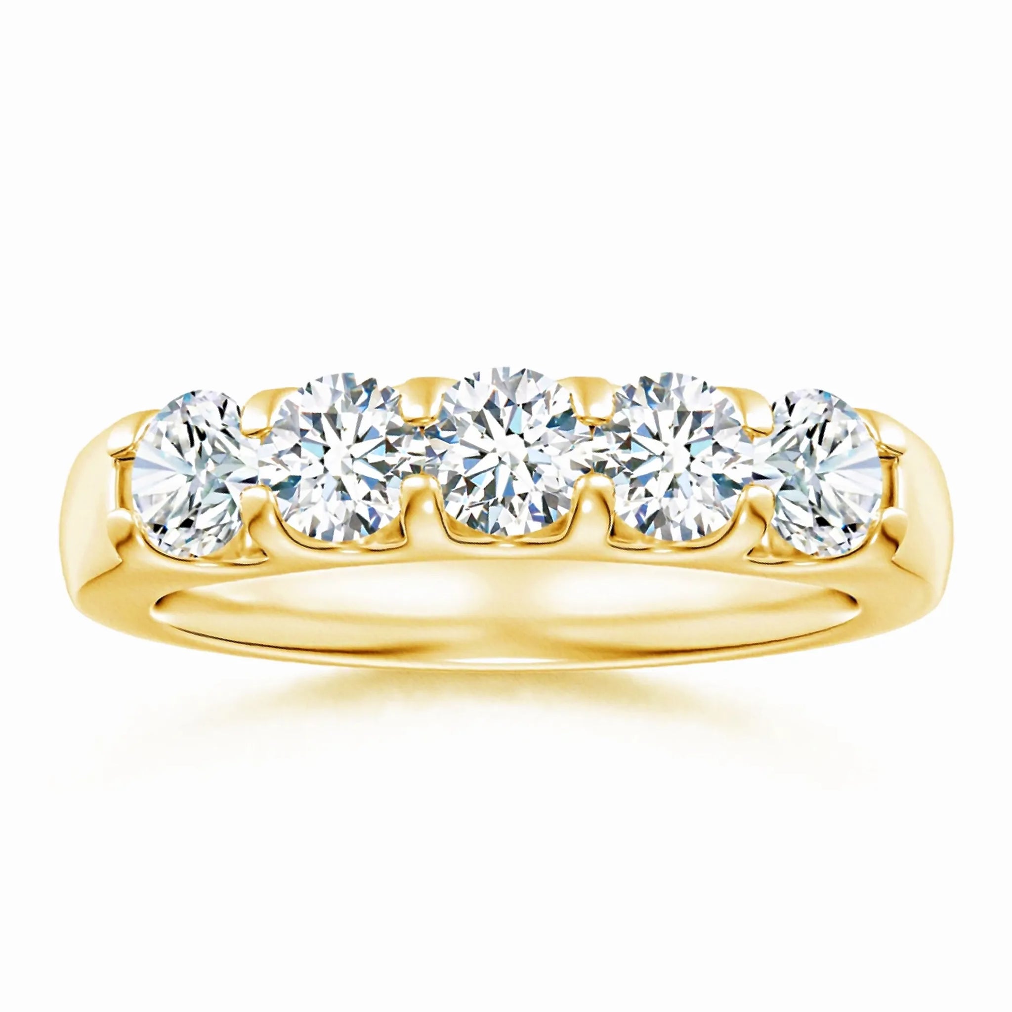 Lab-Grown Shared Prong Set Half Eternity Diamond Wedding Ring