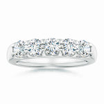 Load image into Gallery viewer, Lab-Grown Shared Prong Set Half Eternity Diamond Wedding Ring
