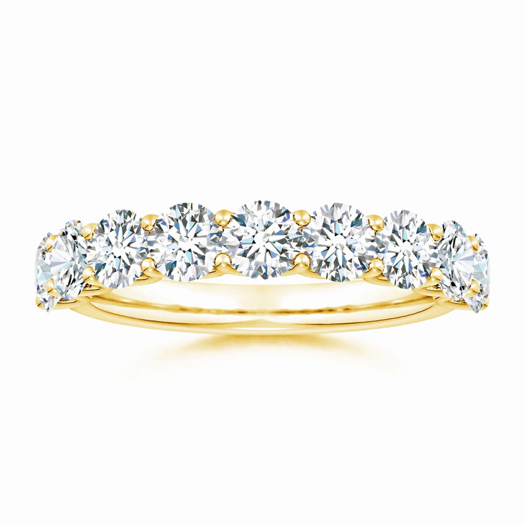 Lab-Grown Shared Prong-Set Round Diamond Half Eternity Wedding Ring