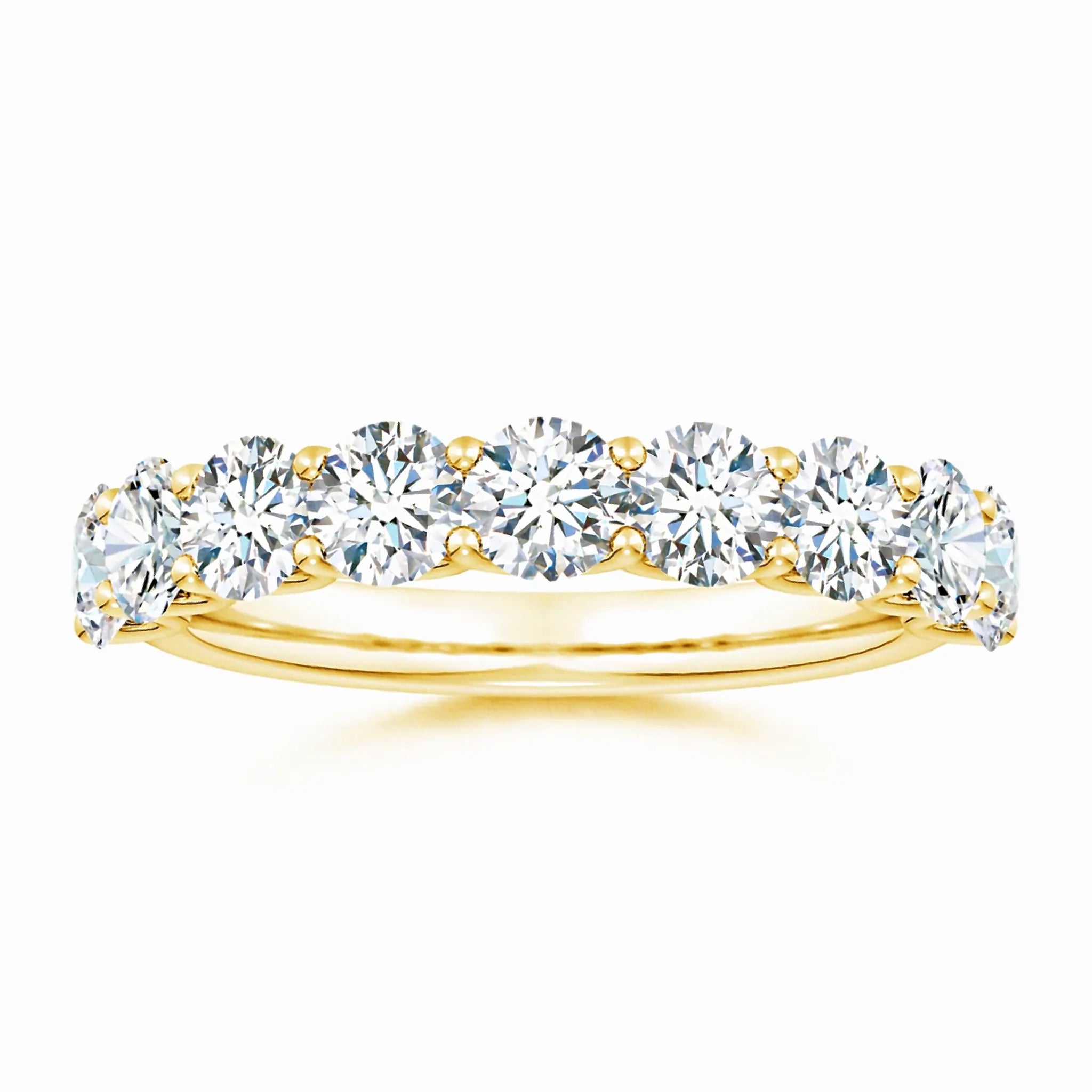 Lab-Grown Shared Prong-Set Round Diamond Half Eternity Wedding Ring