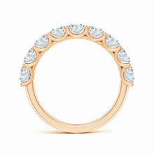 Lab-Grown Shared Prong-Set Round Diamond Half Eternity Wedding Ring