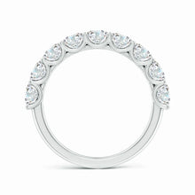 Lab-Grown Shared Prong-Set Round Diamond Half Eternity Wedding Ring