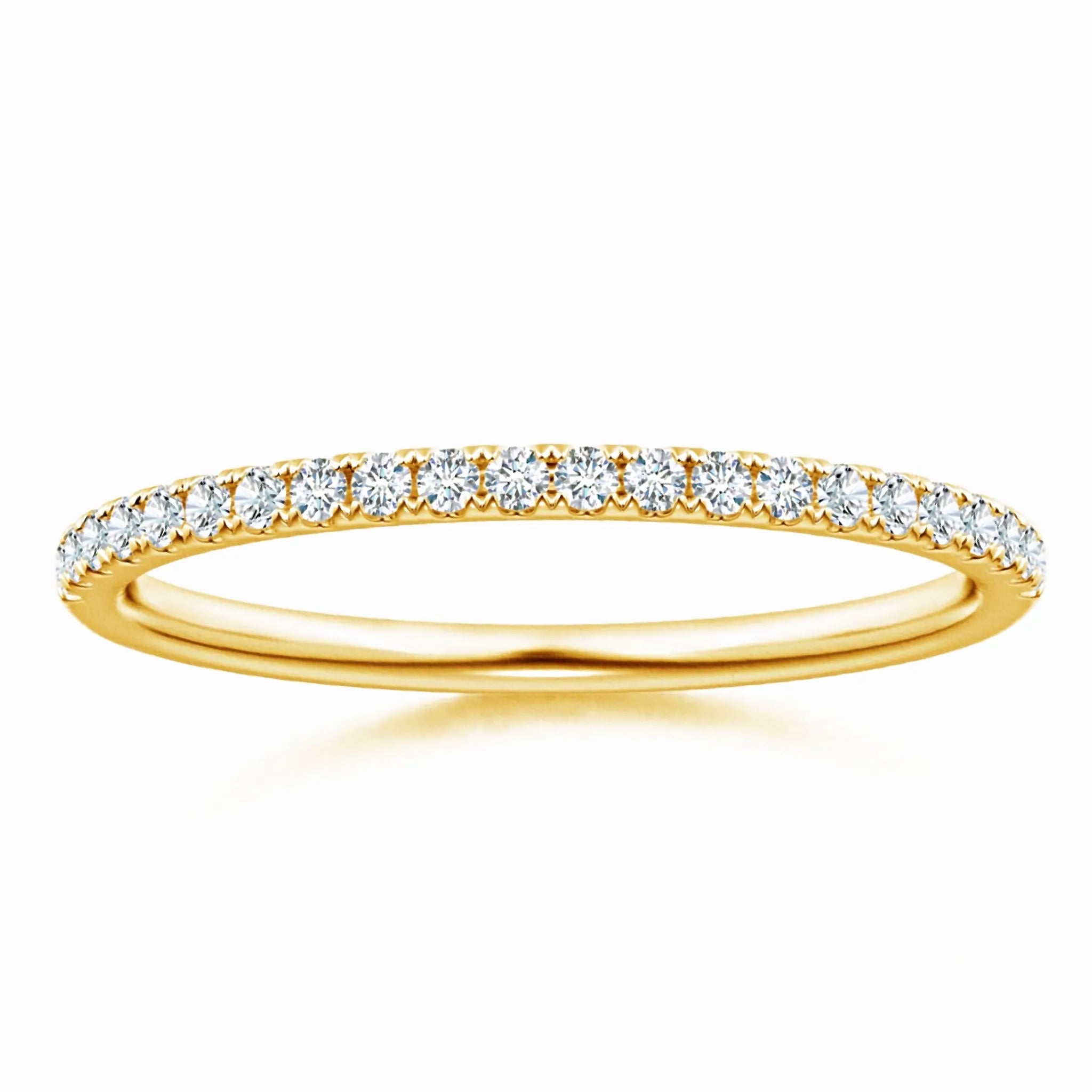 Lab-Grown Pave-Set Diamond Half Eternity Classic Wedding Ring