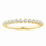 Load image into Gallery viewer, Lab-Grown Bezel-Set Diamond Half Eternity Wedding Ring
