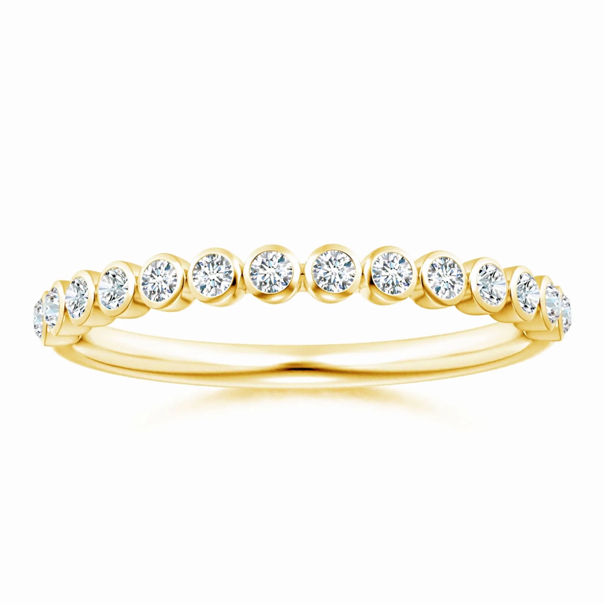 Lab-Grown Bezel-Set Diamond Half Eternity Wedding Ring