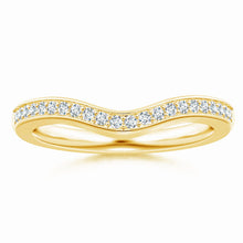 Lab-Grown Pave-Set Diamond Curved Wedding Ring