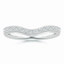 Lab-Grown Pave-Set Diamond Curved Wedding Ring