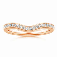 Lab-Grown Pave-Set Diamond Curved Wedding Ring