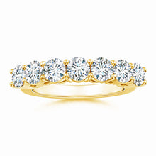Lab-Grown Prong-Set Round Diamond Seven Stone Wedding Ring