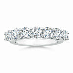 Load image into Gallery viewer, Lab-Grown Prong-Set Round Diamond Seven Stone Wedding Ring
