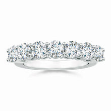 Lab-Grown Prong-Set Round Diamond Seven Stone Wedding Ring