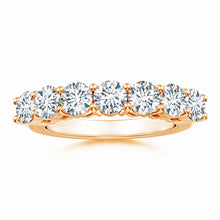 Lab-Grown Prong-Set Round Diamond Seven Stone Wedding Ring