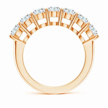 Lab-Grown Prong-Set Round Diamond Seven Stone Wedding Ring