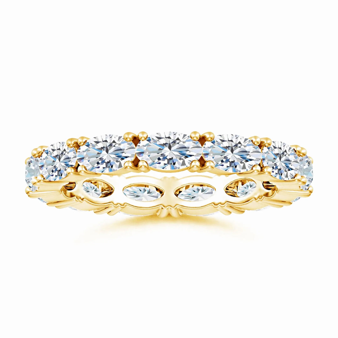 Lab-Grown East-West Oval Diamond Eternity Wedding Ring