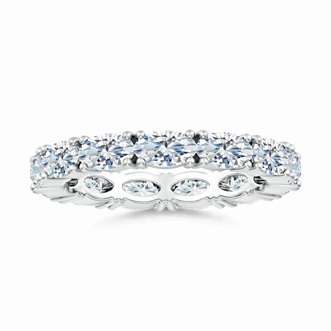 Lab-Grown East-West Oval Diamond Eternity Wedding Ring