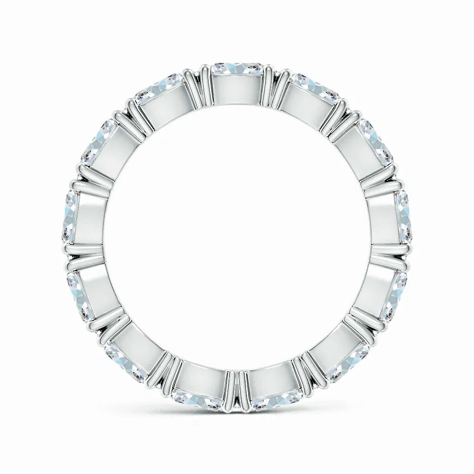 Lab-Grown East-West Oval Diamond Eternity Wedding Ring
