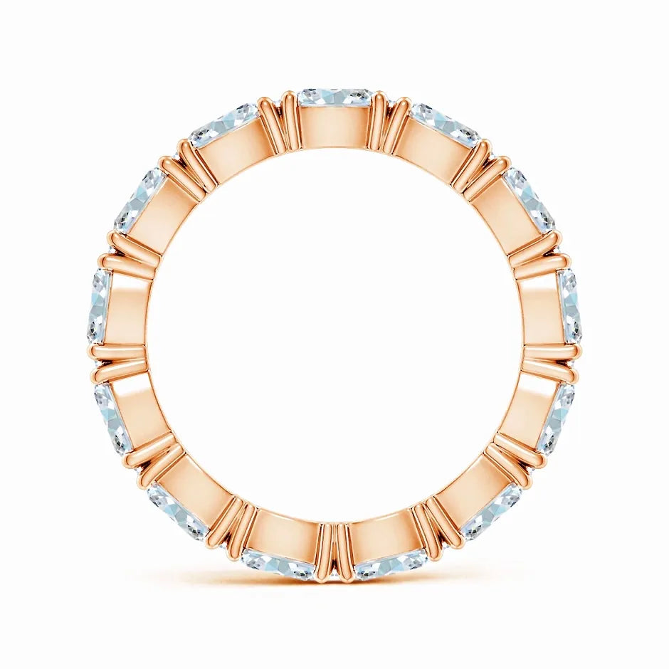 Lab-Grown East-West Oval Diamond Eternity Wedding Ring