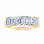 Load image into Gallery viewer, Lab-Grown Prong-Set Emerald-Cut Diamond Seven Stone Wedding Ring
