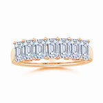Load image into Gallery viewer, Lab-Grown Prong-Set Emerald-Cut Diamond Seven Stone Wedding Ring
