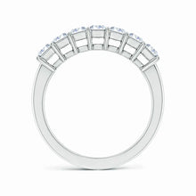 Lab-Grown Prong-Set Emerald-Cut Diamond Seven Stone Wedding Ring