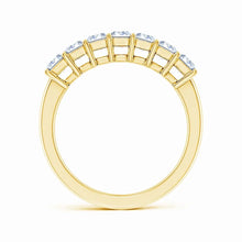 Lab-Grown Prong-Set Emerald-Cut Diamond Seven Stone Wedding Ring