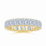 Load image into Gallery viewer, Lab-Grown Prong-Set Emerald-Cut Diamond Eternity Wedding Ring
