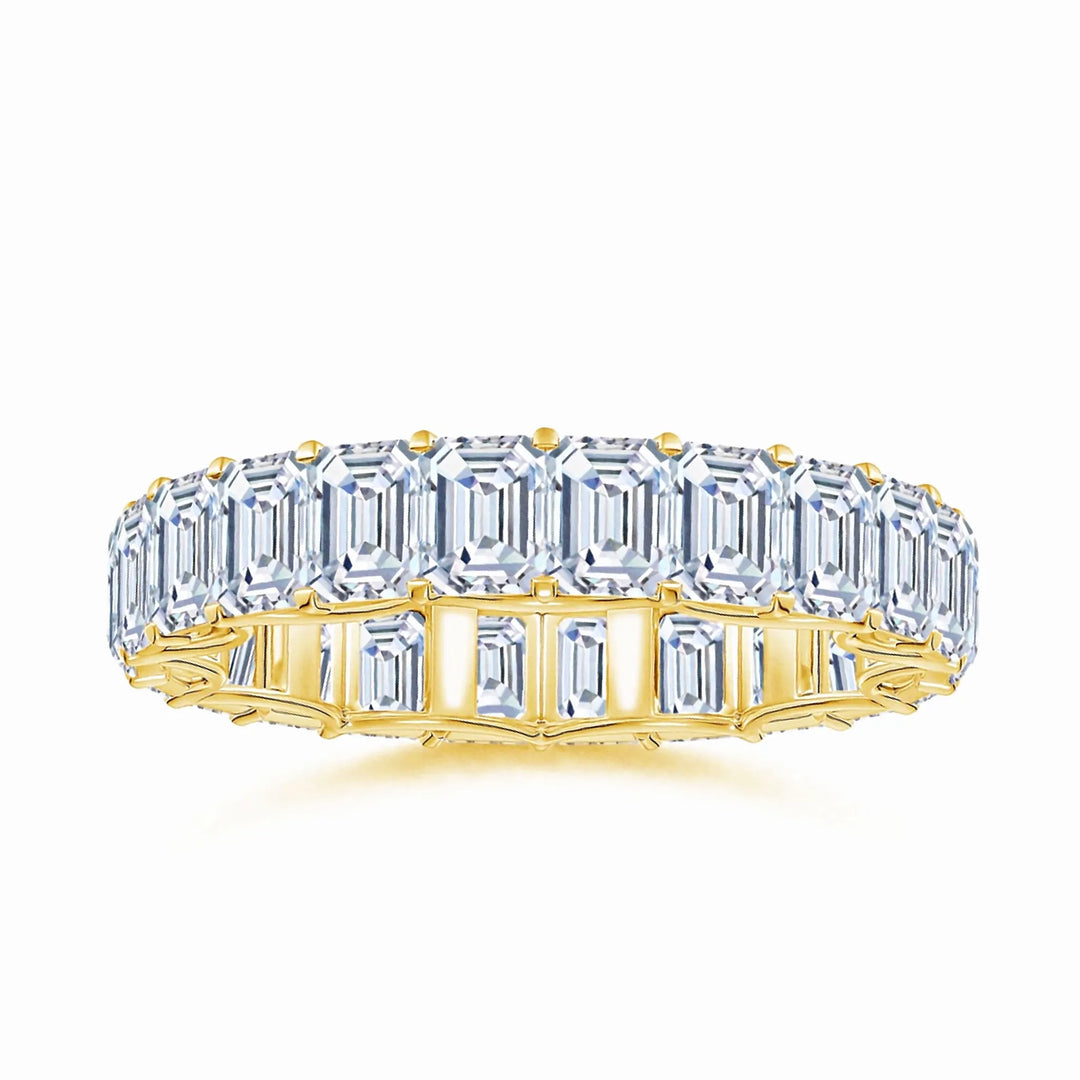 Lab-Grown Prong-Set Emerald-Cut Diamond Eternity Wedding Ring