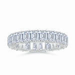 Load image into Gallery viewer, Lab-Grown Prong-Set Emerald-Cut Diamond Eternity Wedding Ring
