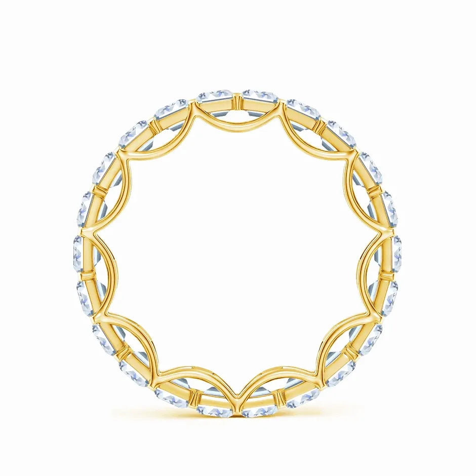 Lab-Grown Prong-Set Emerald-Cut Diamond Eternity Wedding Ring