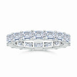 Load image into Gallery viewer, Prong-Set Emerald-Cut Lab-Grown Diamond East-West Eternity Wedding Ring

