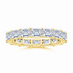 Load image into Gallery viewer, Prong-Set Emerald-Cut Lab-Grown Diamond East-West Eternity Wedding Ring
