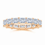 Load image into Gallery viewer, Prong-Set Emerald-Cut Lab-Grown Diamond East-West Eternity Wedding Ring
