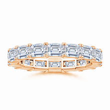 Prong-Set Emerald-Cut Lab-Grown Diamond East-West Eternity Wedding Ring