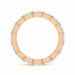 Load image into Gallery viewer, Prong-Set Emerald-Cut Lab-Grown Diamond East-West Eternity Wedding Ring

