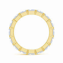 Prong-Set Emerald-Cut Lab-Grown Diamond East-West Eternity Wedding Ring