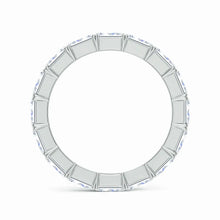 Prong-Set Emerald-Cut Lab-Grown Diamond East-West Eternity Wedding Ring