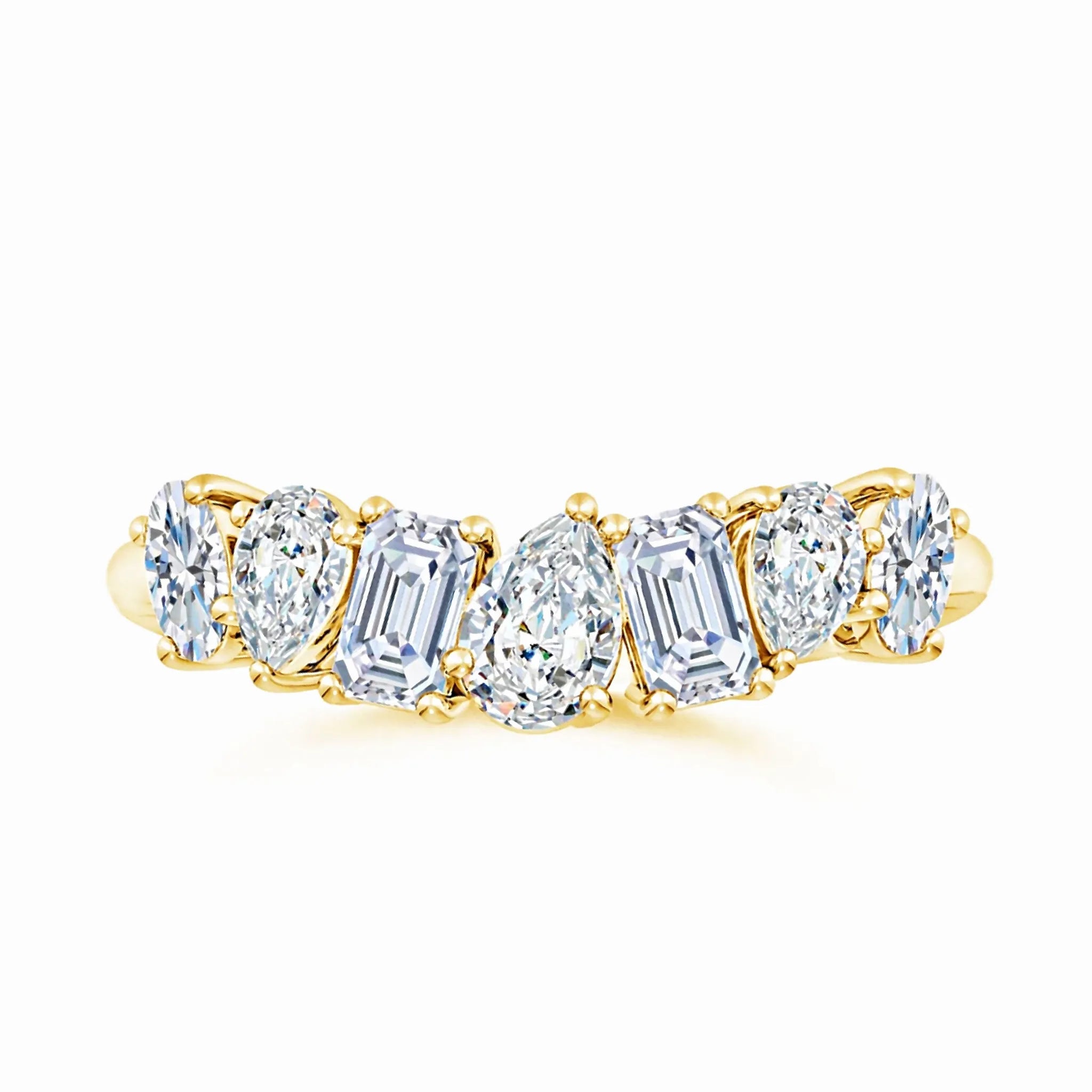Lab-Grown Multi-Shape Diamond Contoured Wedding Ring