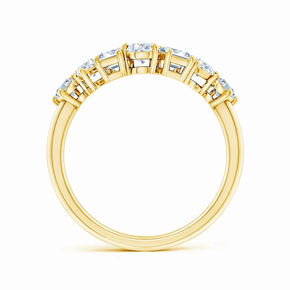 Lab-Grown Multi-Shape Diamond Contoured Wedding Ring