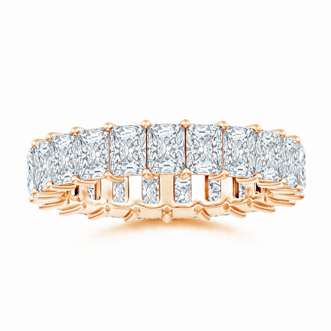 Lab-Grown North-South Radiant-Cut Diamond Classic Eternity Wedding Ring