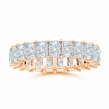 Lab-Grown North-South Radiant-Cut Diamond Classic Eternity Wedding Ring