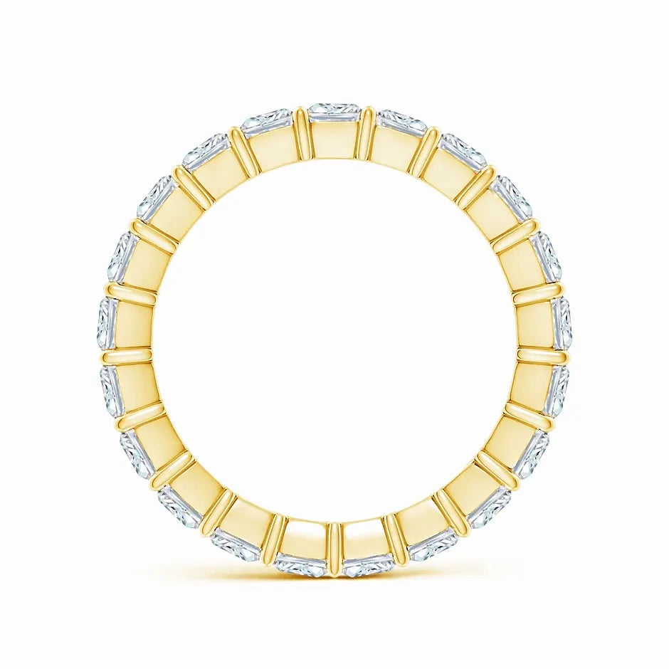 Lab-Grown North-South Radiant-Cut Diamond Classic Eternity Wedding Ring